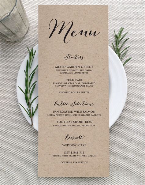 Wedding Menu