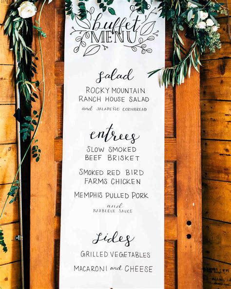 Wedding Menu Ideas Inspiration