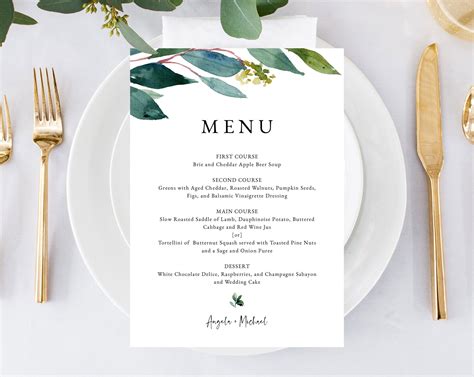 Wedding Menus