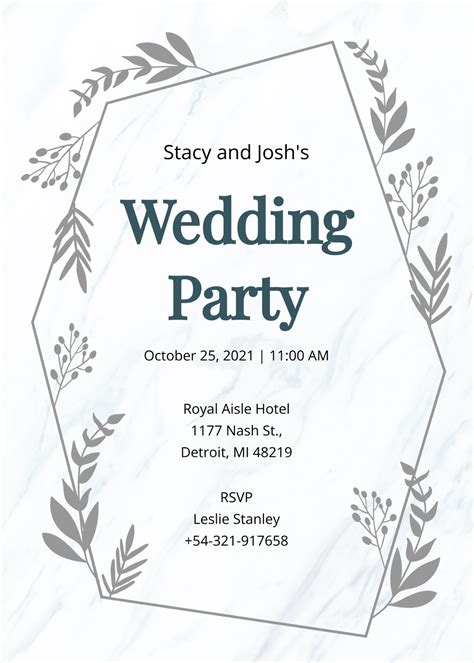 Wedding Party Invitation Templates