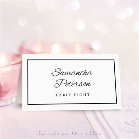 Wedding Place Cards Template Printable