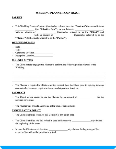 Wedding Planner Contract Template 7