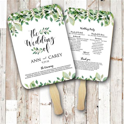 Wedding Program Fan Design Ideas