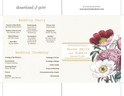 Wedding Program Template Designs Inspiration