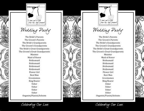 Wedding Program Templates