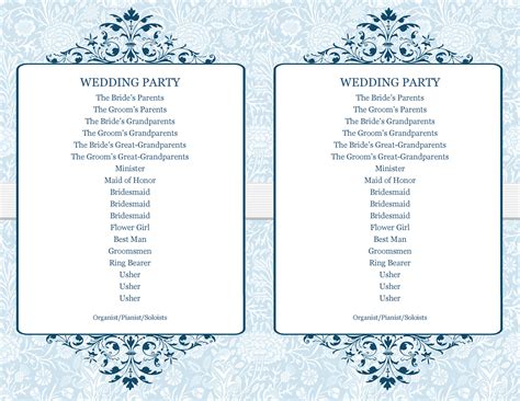 Wedding Program Templates