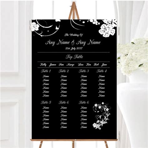 Wedding seating template