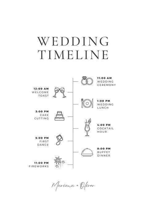 Wedding timeline template