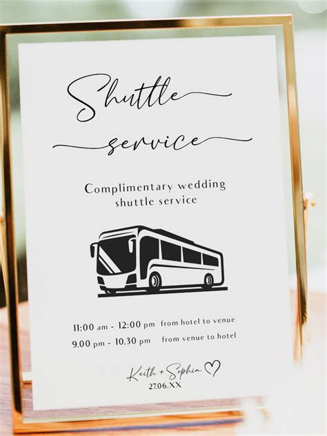 Wedding Transportation Schedule