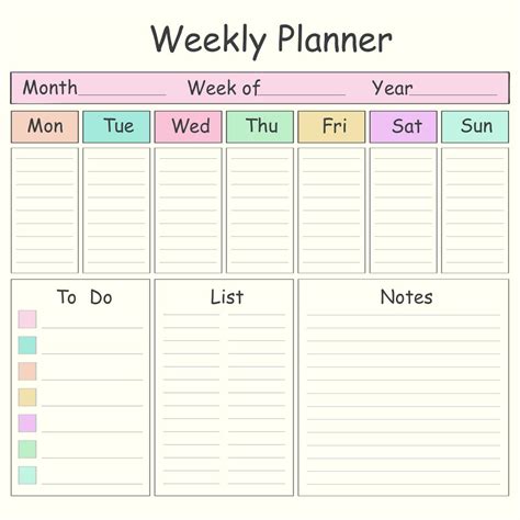 Weekly Calendars