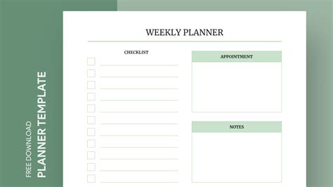 Weekly Planner Google Docs Template