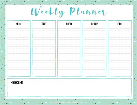 Weekly Planner Printable Template