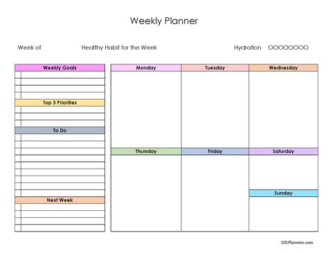 Description of Weekly Planners