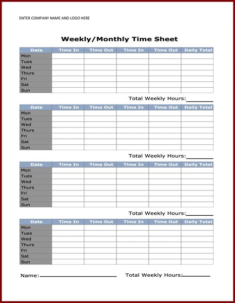 Key Features of Weekly Timesheet