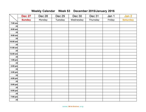 Weekly Calendar