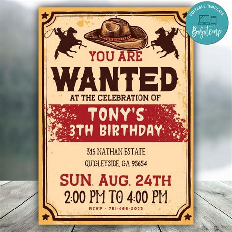 Western Invitations Template