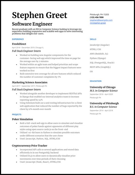 What to Include in a Computer Science Resume