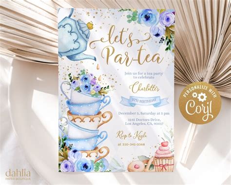 Whimsical Tea Party Invites