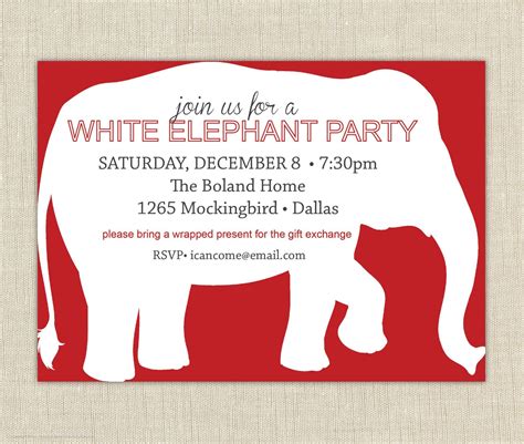 White Elephant Invitation Basics