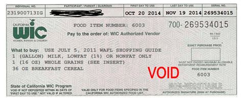 WIC Voucher Image