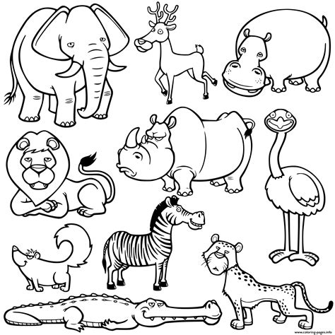 Wild animals coloring pages