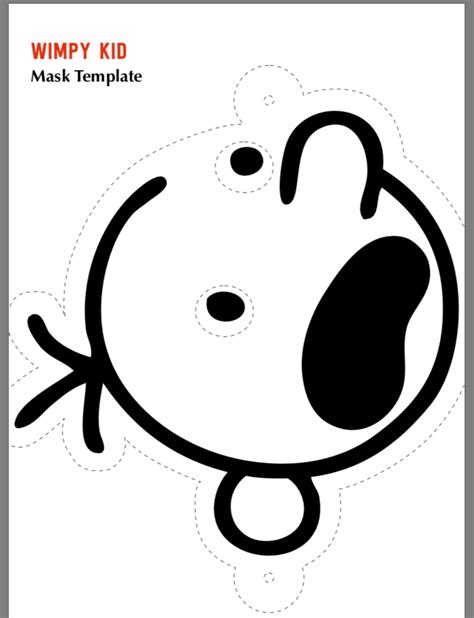 Wimpy Kid Printable Mask Template