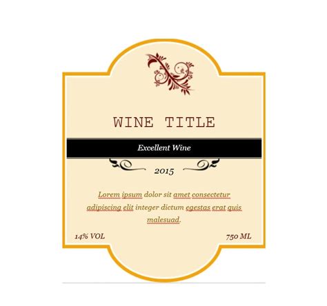 Wine label templates