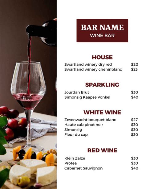 Wine Menu Design Inspiration