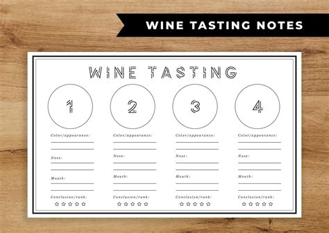 Wine Tasting Sheets