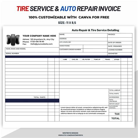 Winter Maintenance Invoice Template