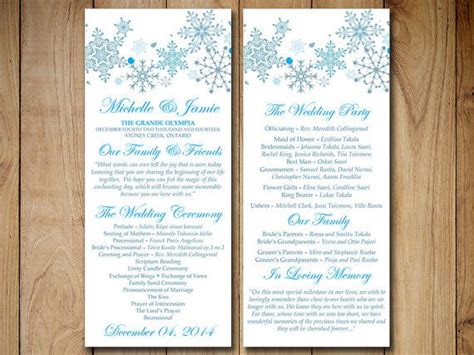 Winter Wedding Program Templates