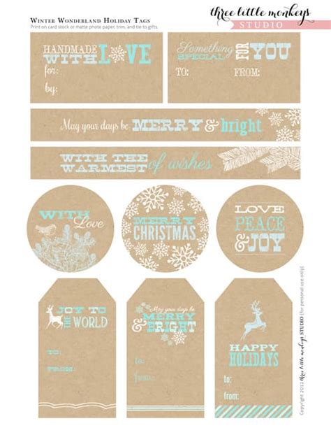 Winter Wonderland Christmas Tags