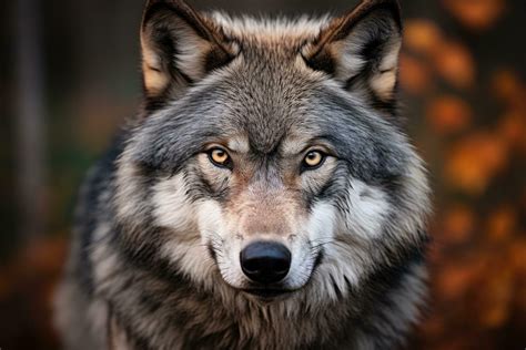 A wolf's close-up