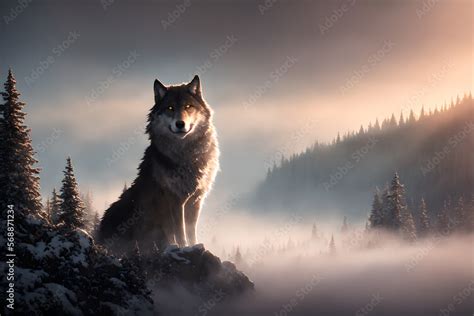 A wolf in a landscape