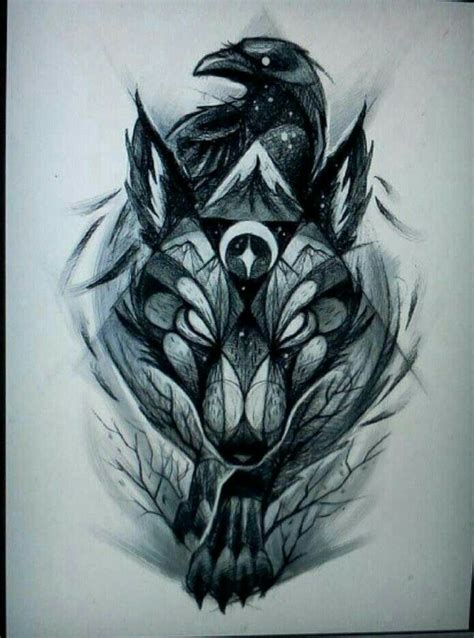 Wolf Raven Tattoo Ideas