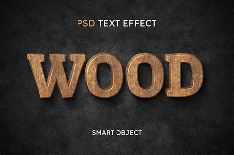 Wood Text Effect Example