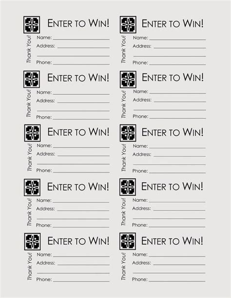 Word Raffle Templates for Parties