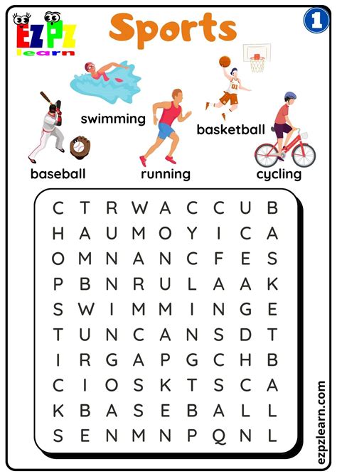 Word Search 5: Sports and Fitness Word Search