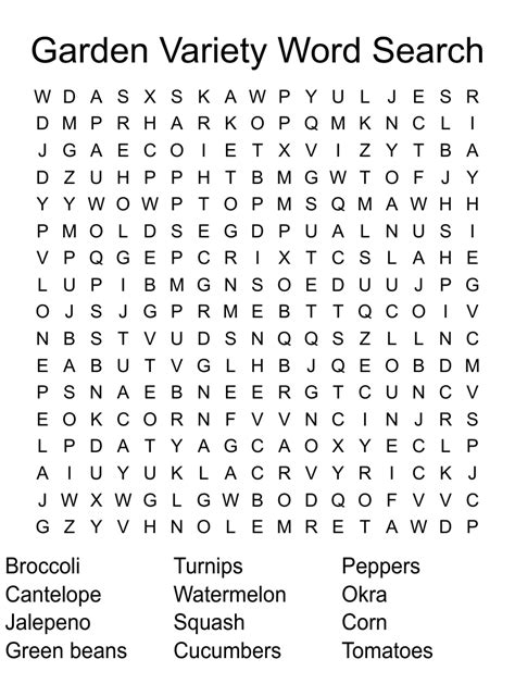 Description of Word Search Variety