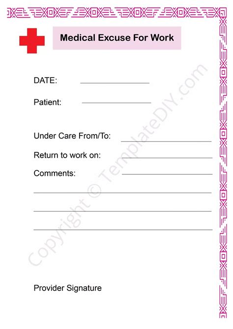 Work Excuse Form Template