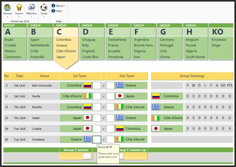 World Cup Predictions Template