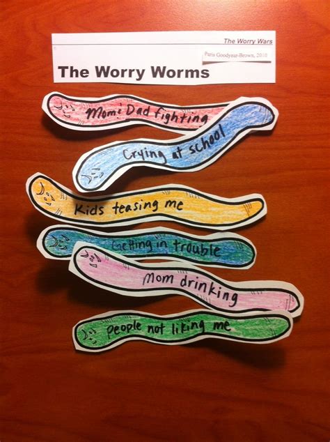 Worry worm printables for kids