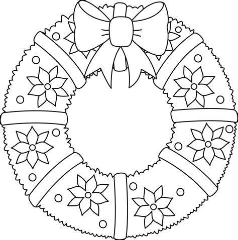 Wreath coloring sheets for kids