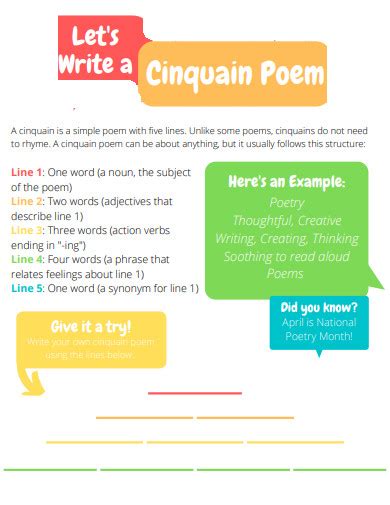 Writing a Cinquain Poem