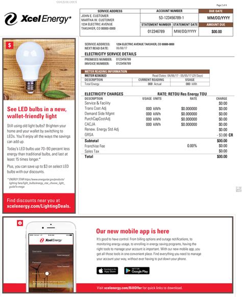 Xcel Energy Bill Components