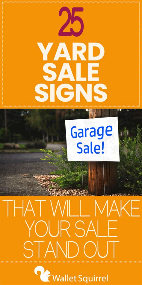 Yard Sale Sign Ideas