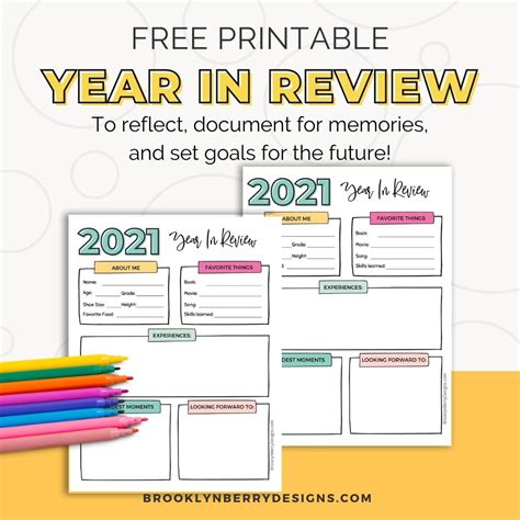 Year in Review Templates for Goals