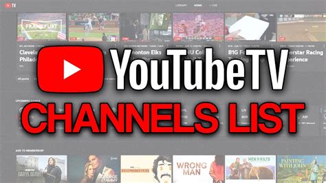 YouTube TV Channels List