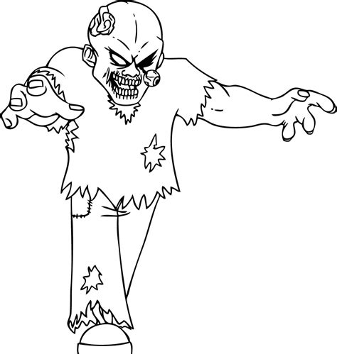 Zombie coloring page 3