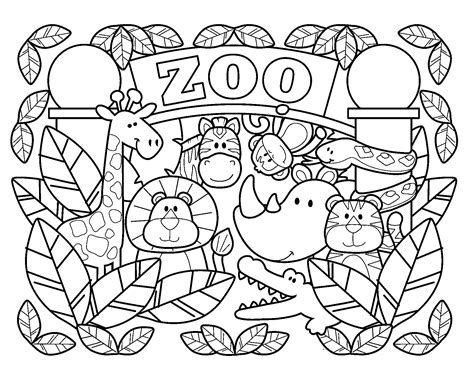 Zoo coloring pages for kids